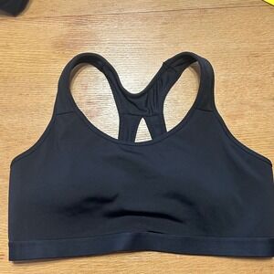 AVIA Black Racerback Sports Bra XL Plus Size Adjustable Hook and Eye